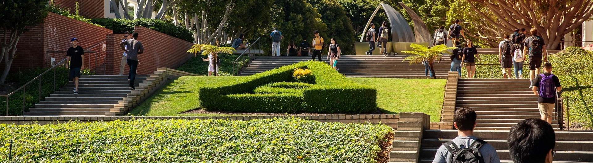 Students walking on Stairs