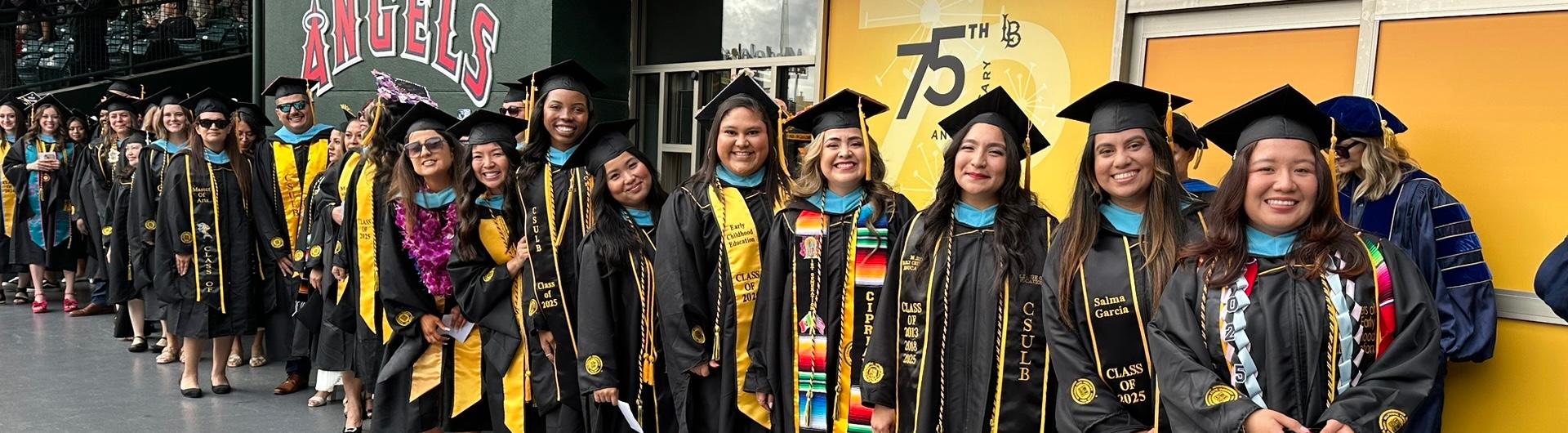 CSULB graduates line up at commencement