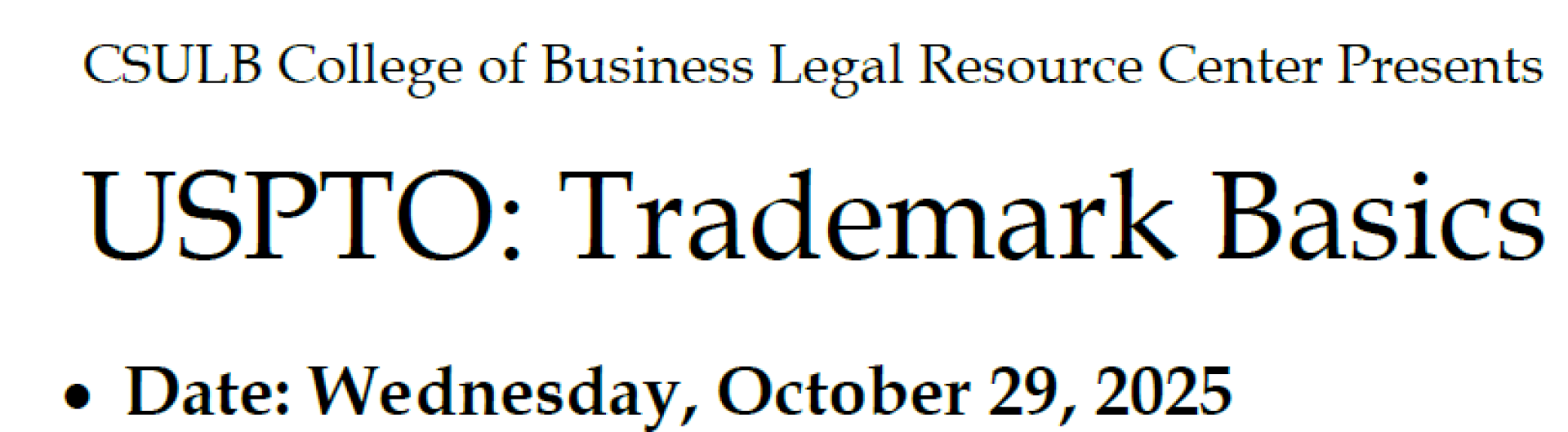 USPTO Trademark Basics 2025 use page for details