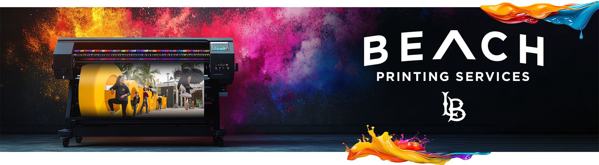 Large format printer with color splashes