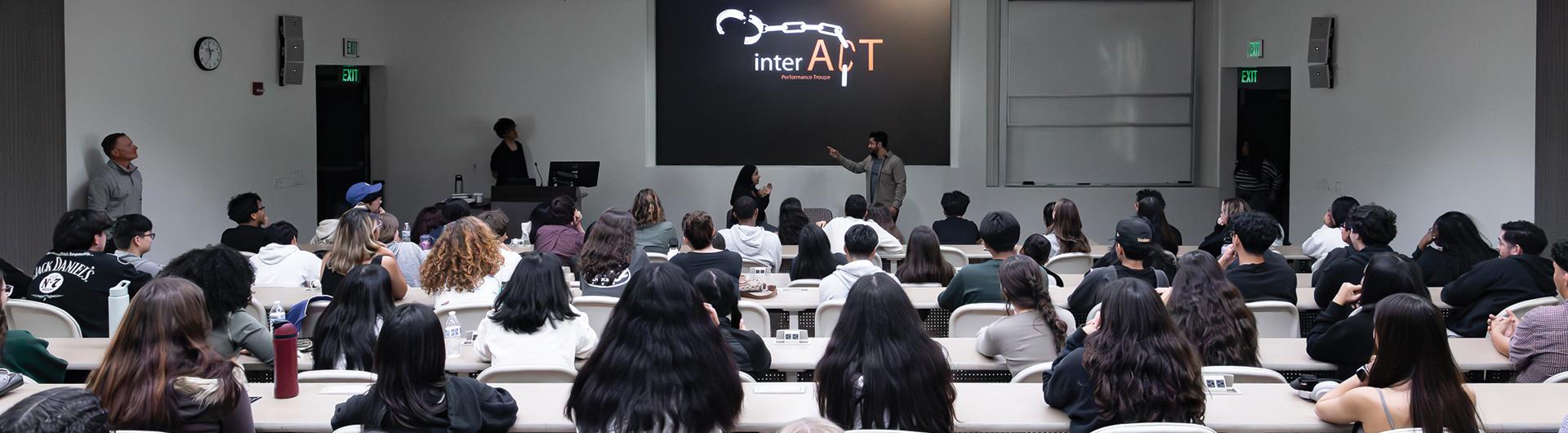 CSULB students watching an interACT performance