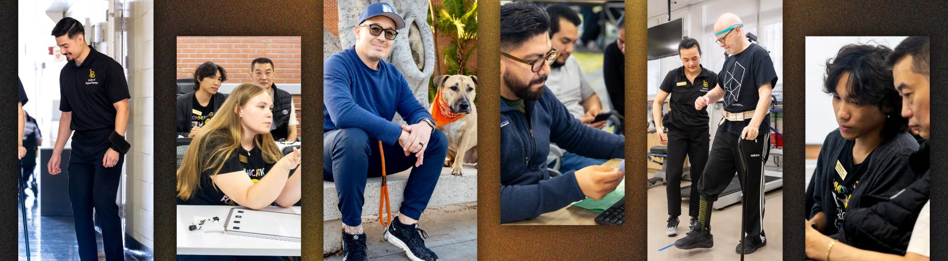 Banner image of students working with community members