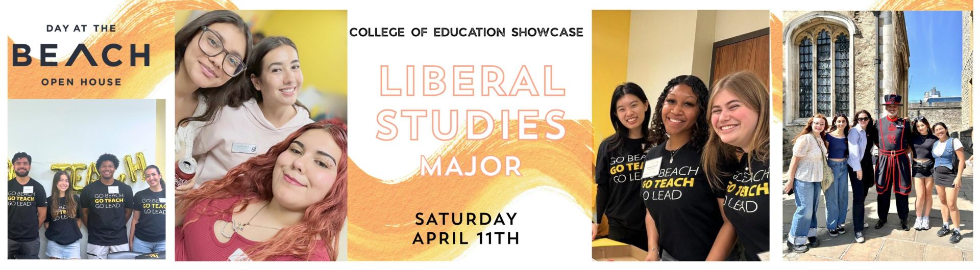 Banner displaying images of current students in the college of education