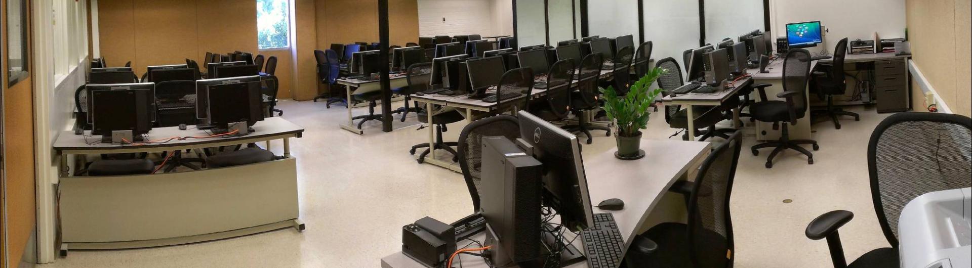 Language Center Panorama of Desks and Computers