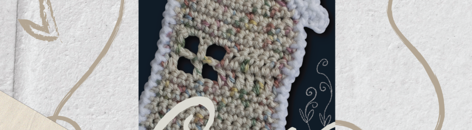 crocheted house, strings and stars