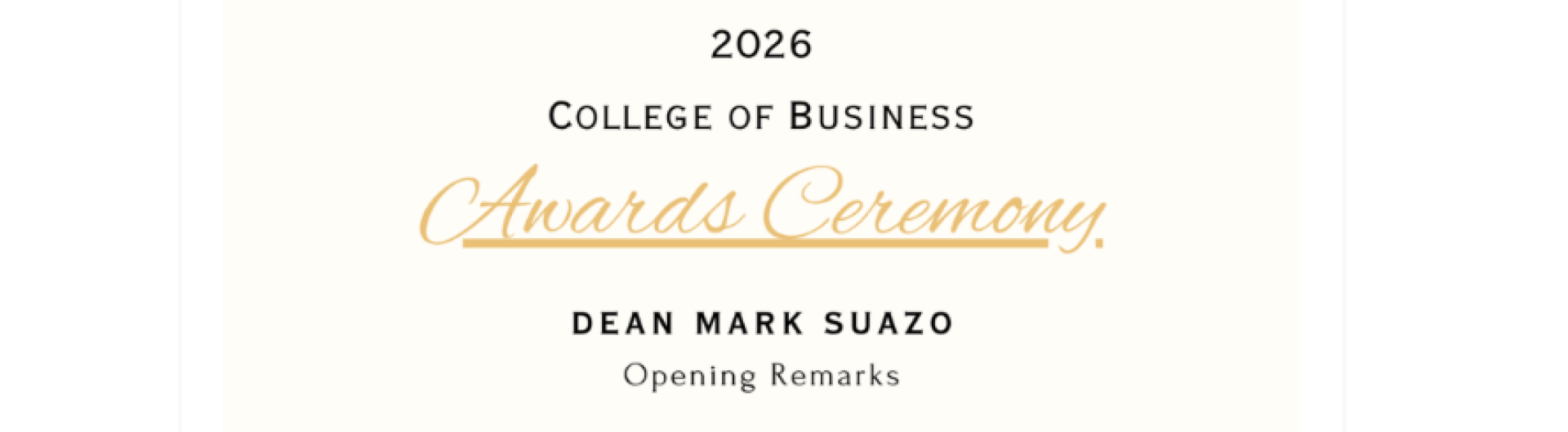 2026 COB Awards Ceremony Dean Mark Suazo