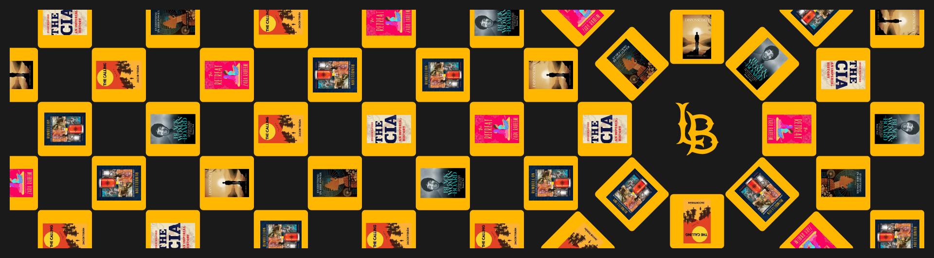 A graphic with books by CSULB authors