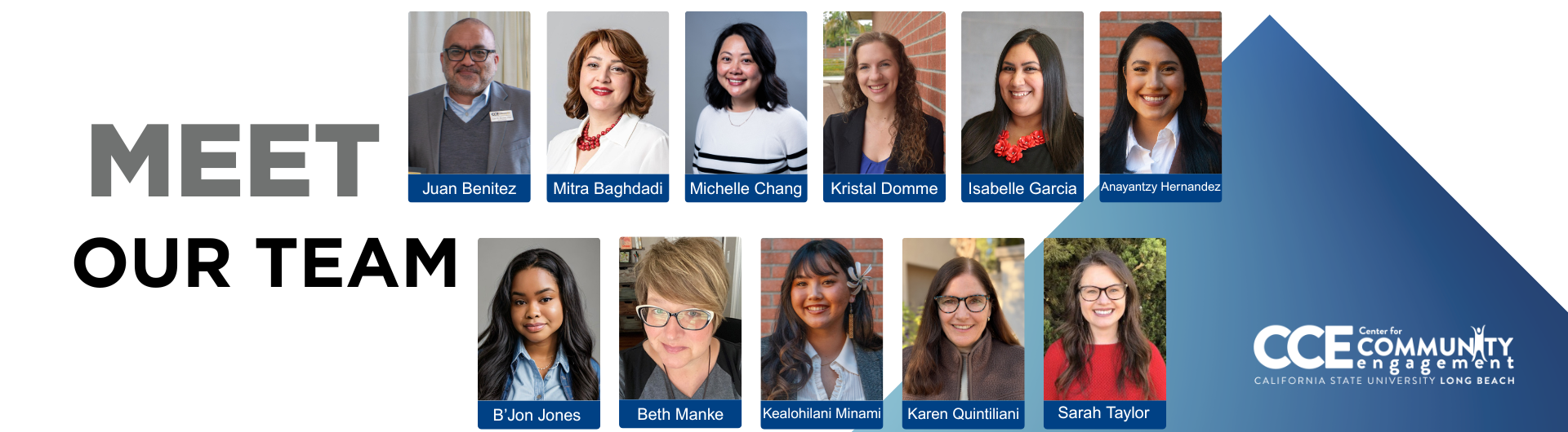 Headshots of staff members of the center for community engagement