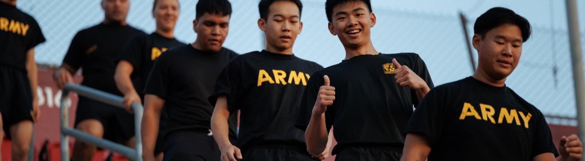 Cadets doing stairs