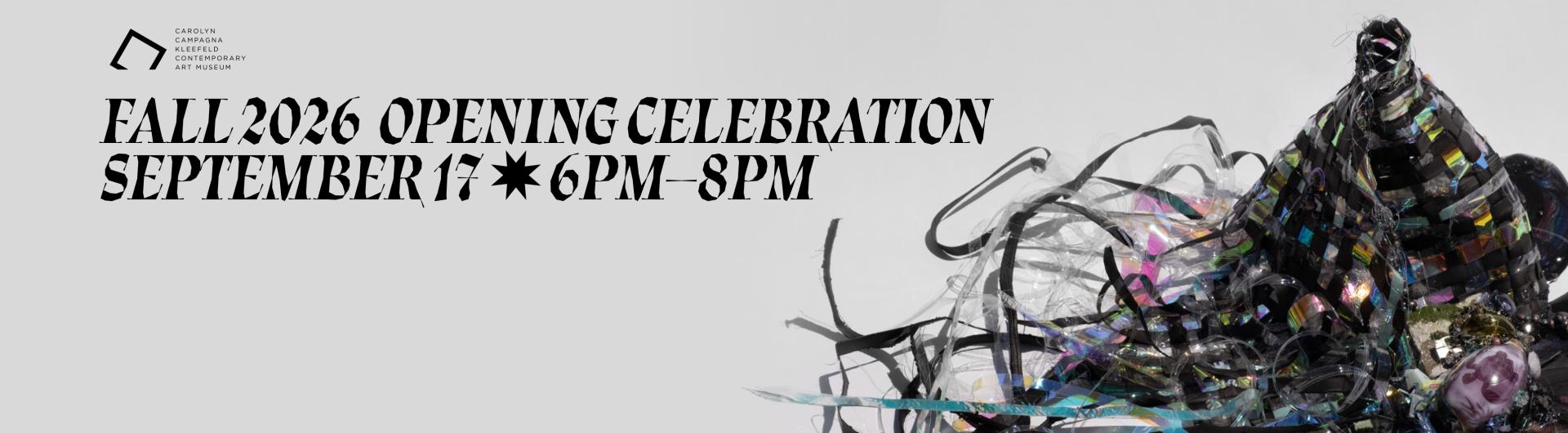 Decorative banner for opening celebration at the museum