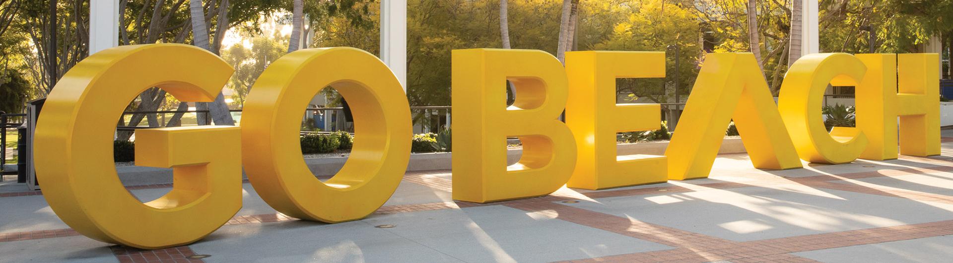The Go Beach letters at CSULB