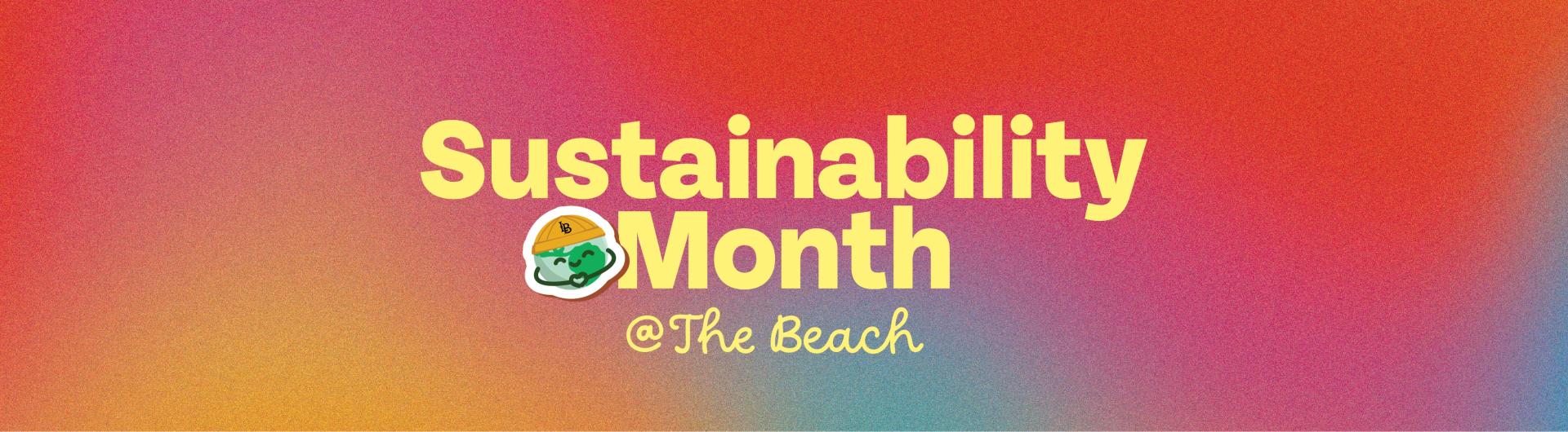 Gradient background behind Sustainability Month logo 