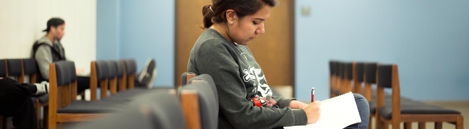 Student on a chair