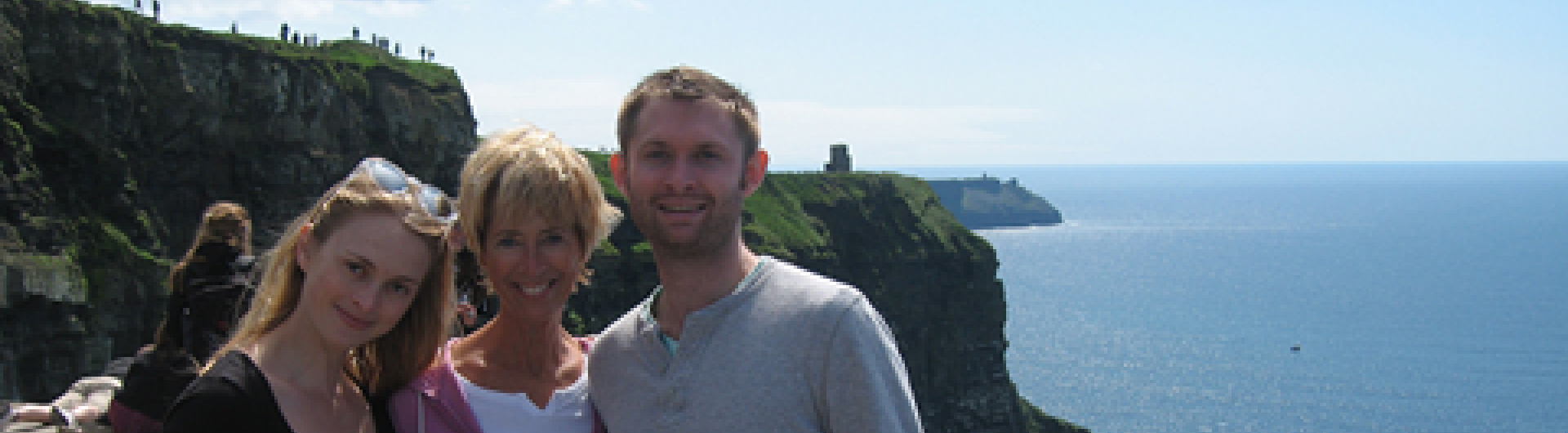 Janey Roeder with daughter, Ashley, and son, Sean, at the Cliffs of Moher in Ireland