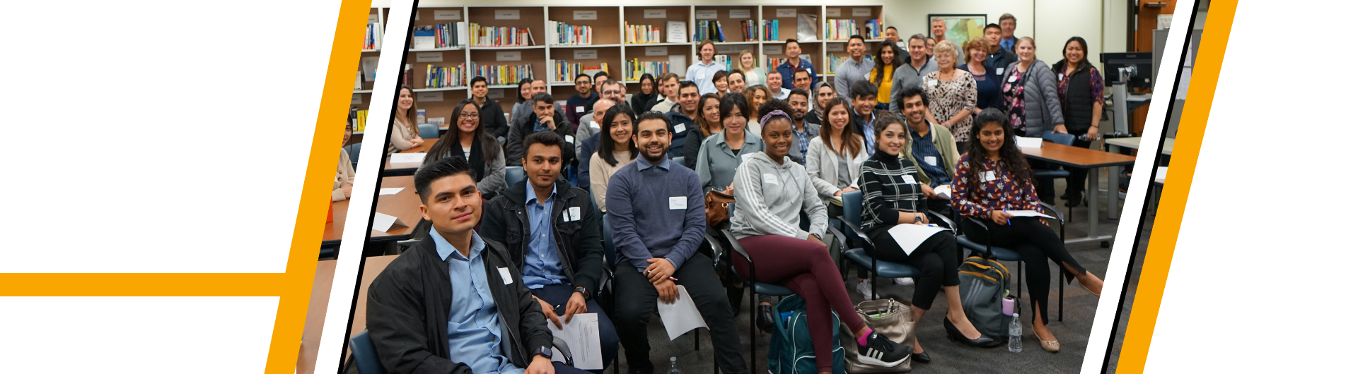Picture of students in CDC for Graduate Business Mentor Program event
