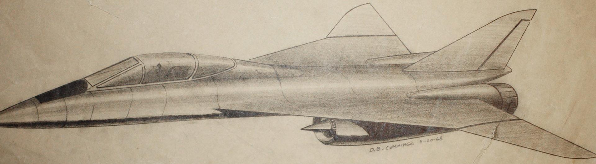Sketch of fighter plane