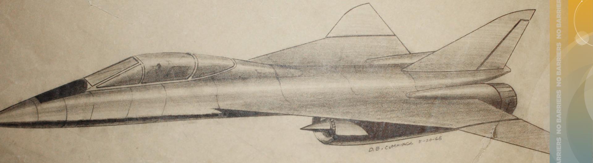 Sketch of fighter plane