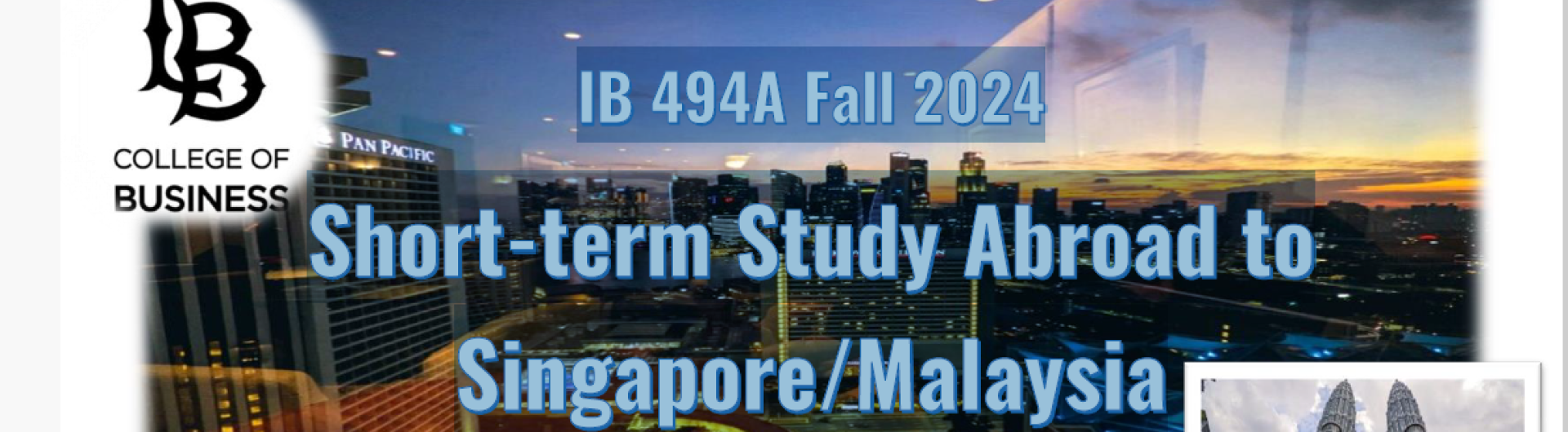 IB 494A Fall 2024 Study Abroad Singapore Malaysia