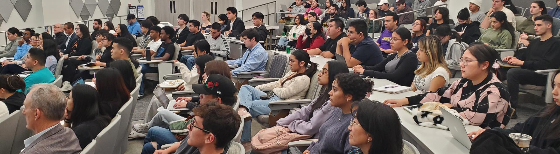 Beach Fin Rising presentation in a COB lecture hall