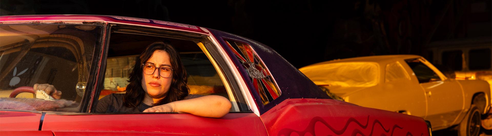 Jacqueline Valenzuela in her Eldorado Cadillac