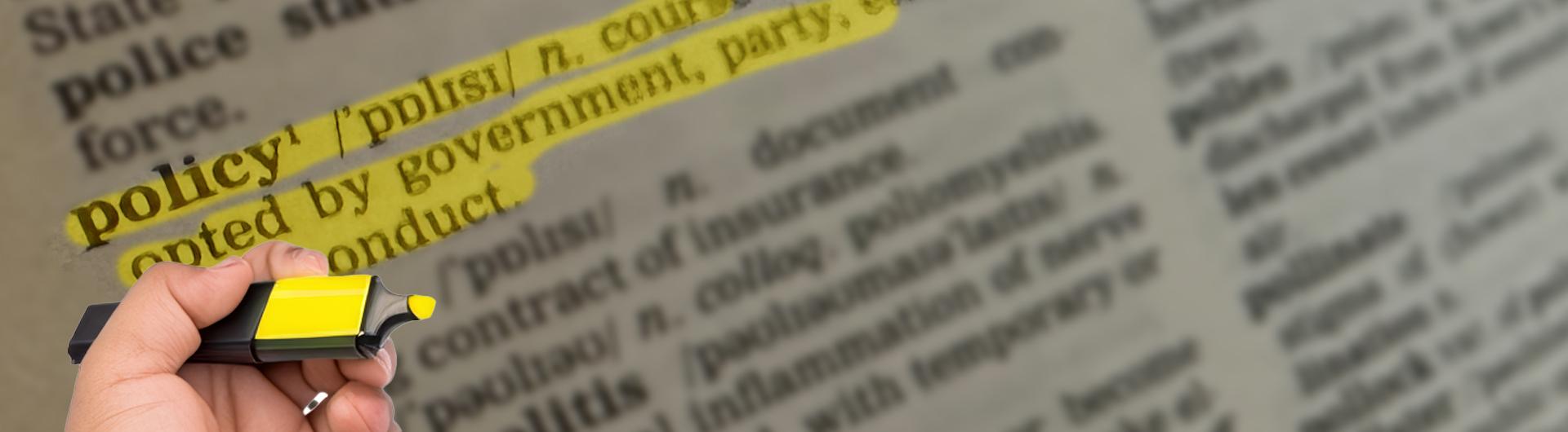 Policy banner image. Highlighted definition