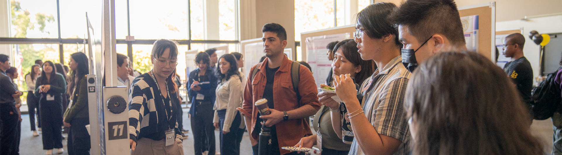 Students attending a fair