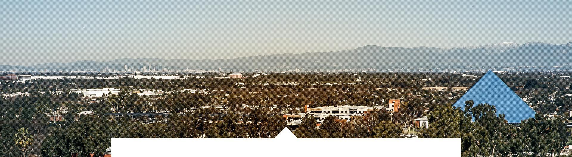 A photo of the Cal State Long Beach campus featuring the Walter Pyramid