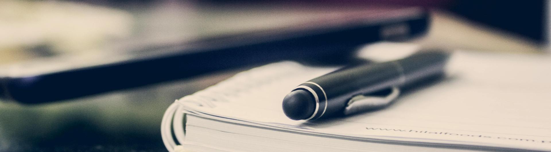 Pen and notebook