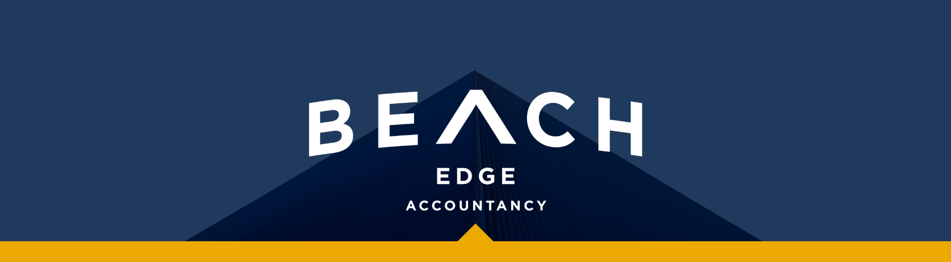 Beach Edge Accountancy logo- blue background with pyramid