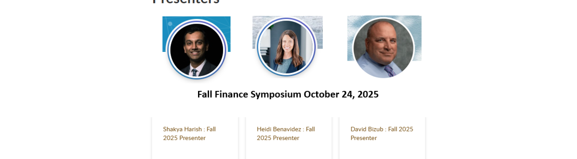 Fall 2025 Finance Symposium COB 