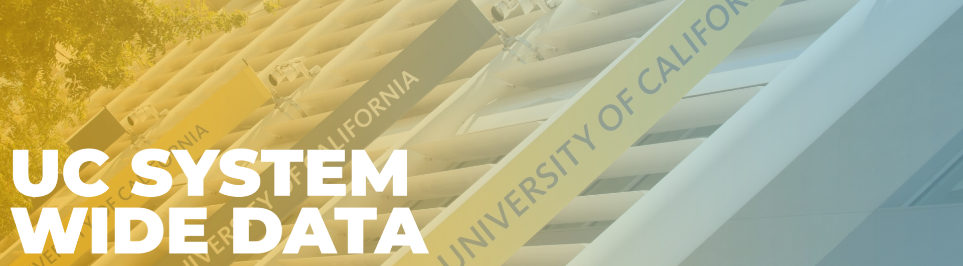 Yellow faded banner with label "UC System Wide Data"