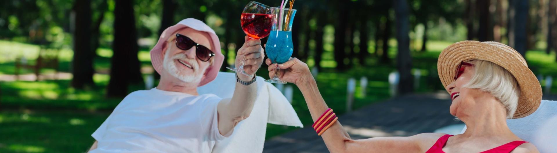 Old folks with booze enjoying life as it should be