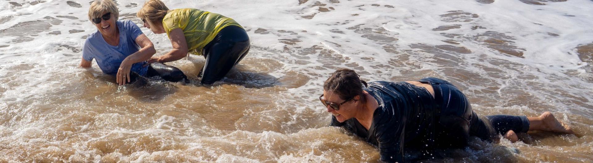 People drowning at the beach