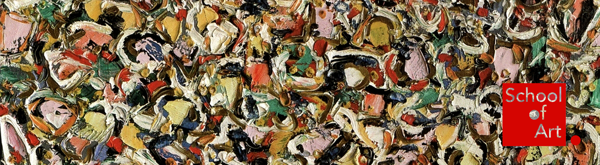 Portion of a 1947 abstract expressionist painting by artist Lee Krasner