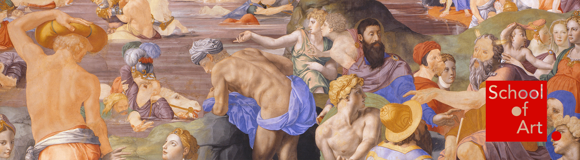 Portion of a religious fresco by Agnolo Bronzino (from 1540-1545) depicting the crossing of the Red Sea