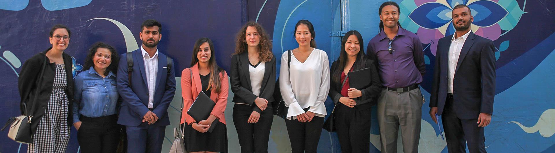 Grad Students in front of interTrend Building