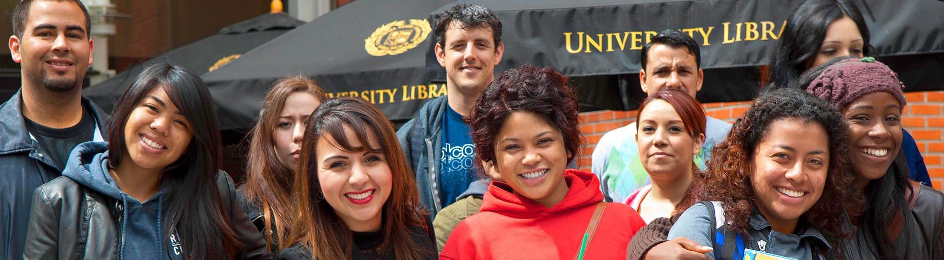 group of smiling students