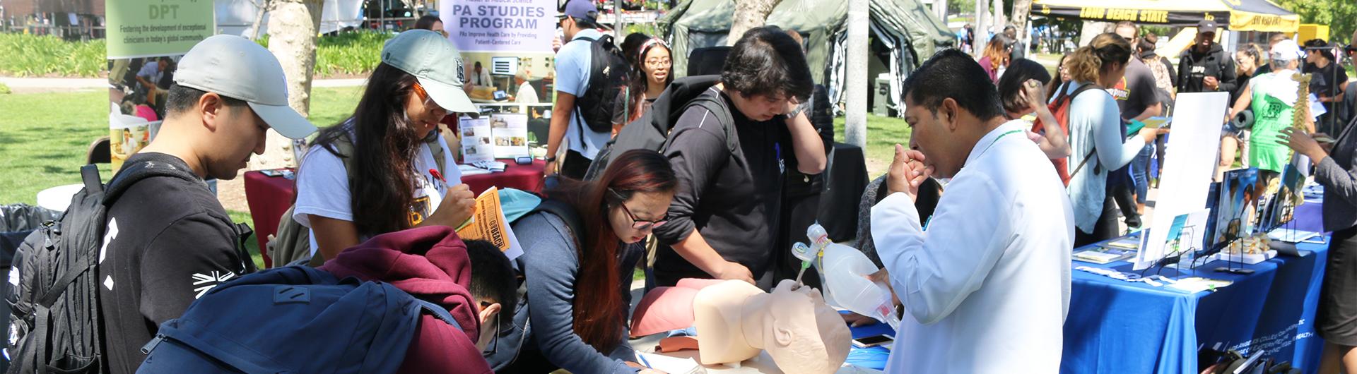 students at the Health Professions Fair