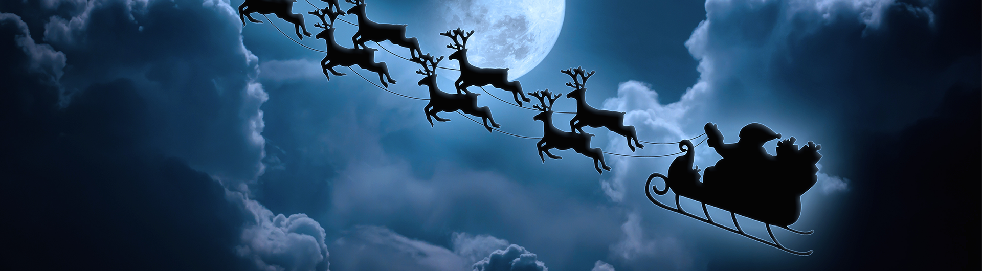 Santa flying his sleigh