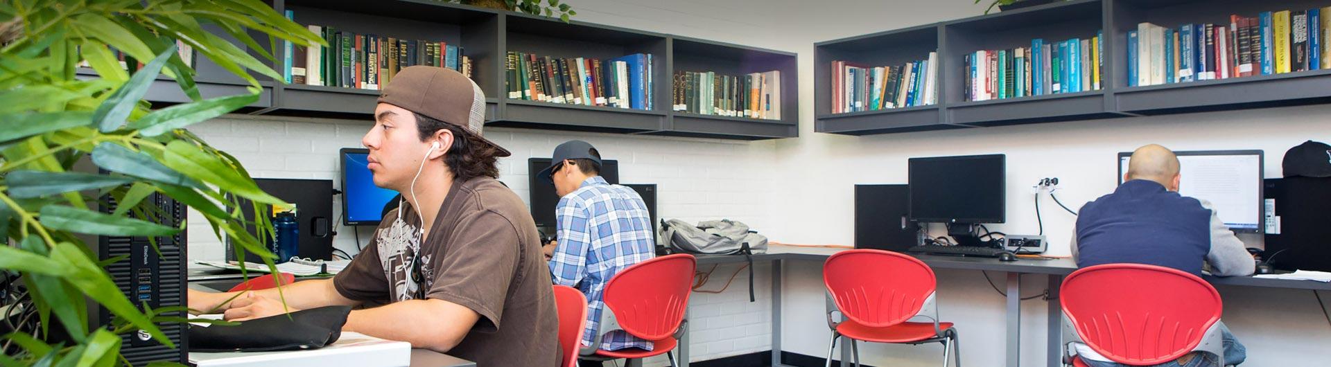 Students in the Dudley Library