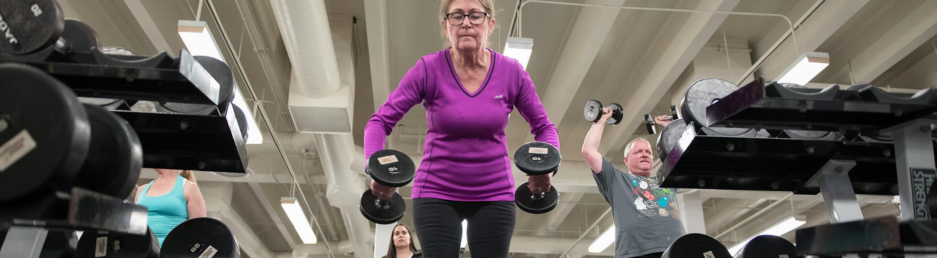 Woman lifting weights