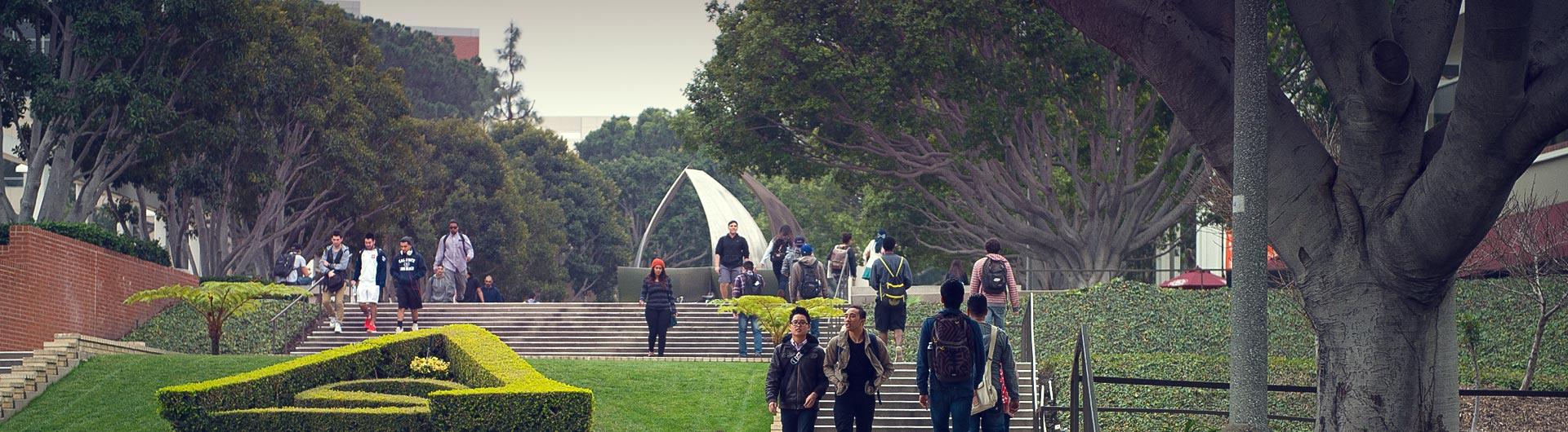 Students walking on campus