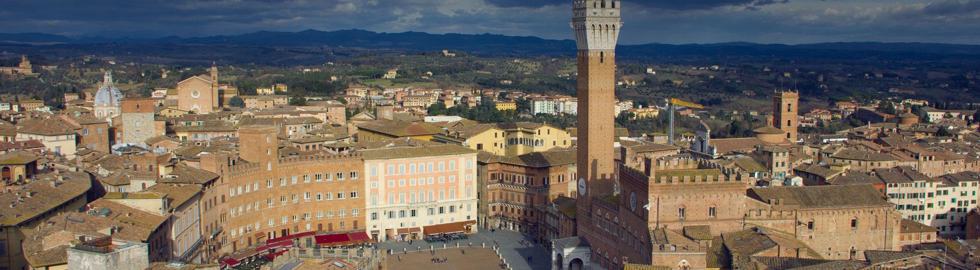 Aerial view of Siena, Italy