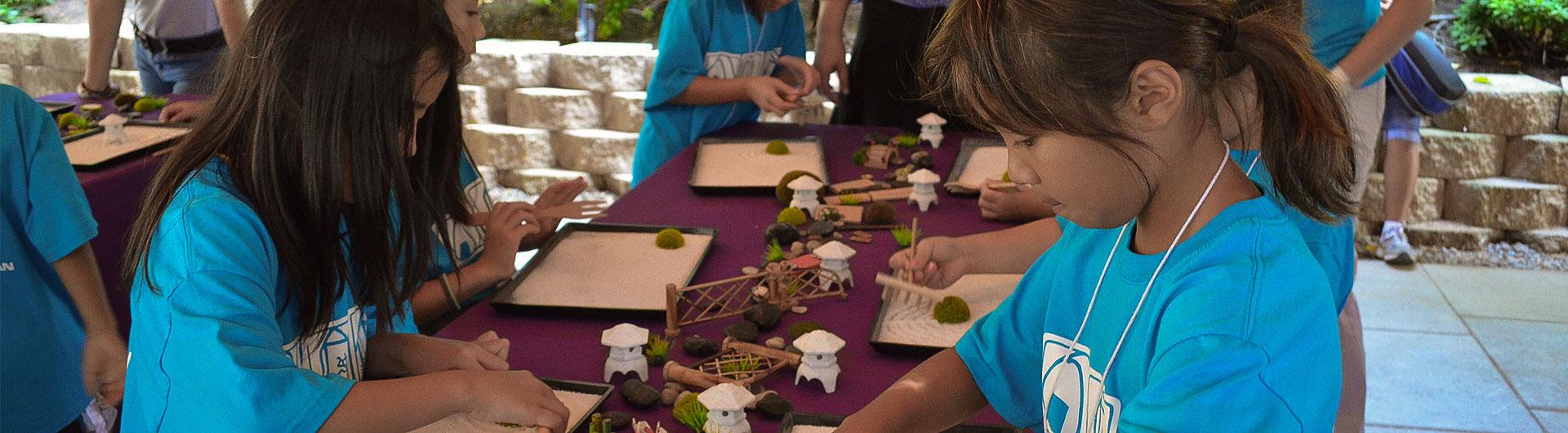 Children learn at the Japanese Garden