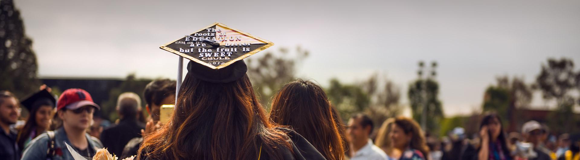 student grad cap at commencement