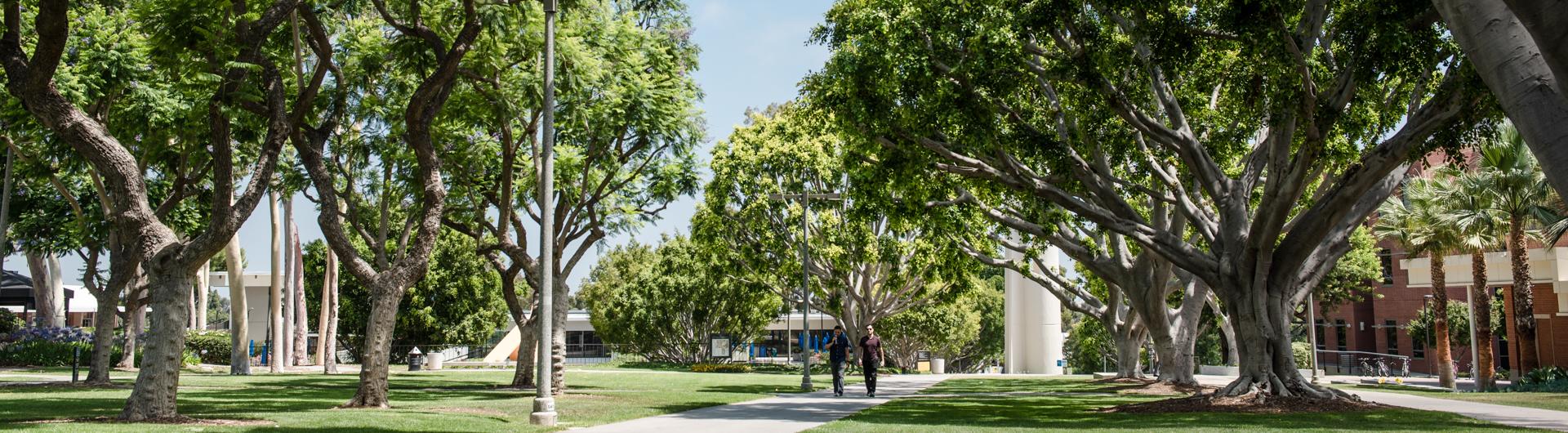 Students walk near Hall of Science