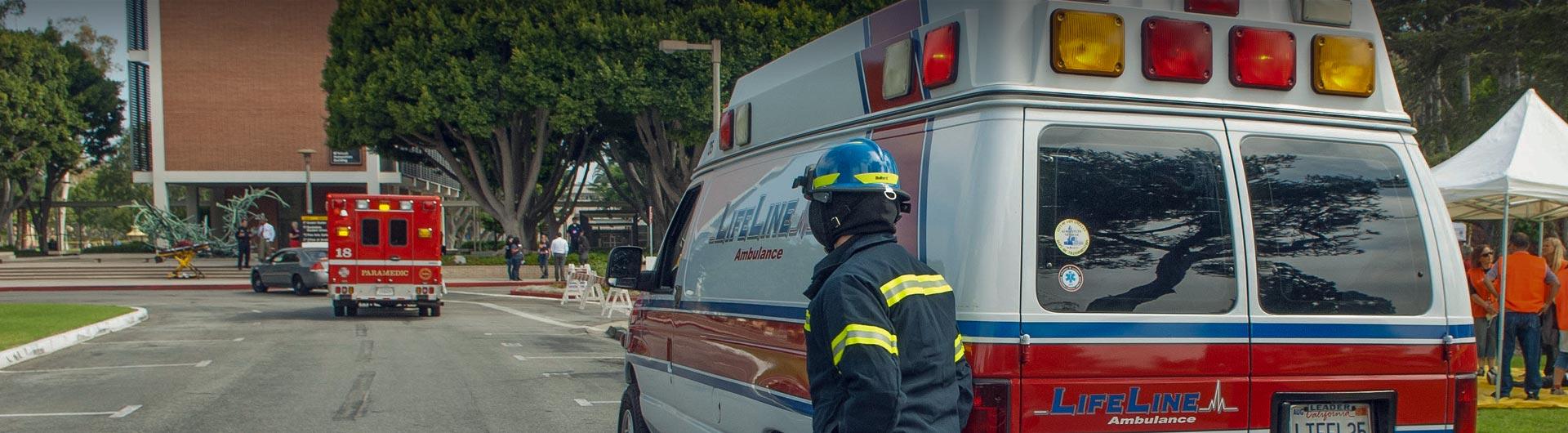 Medical vehicles on campus