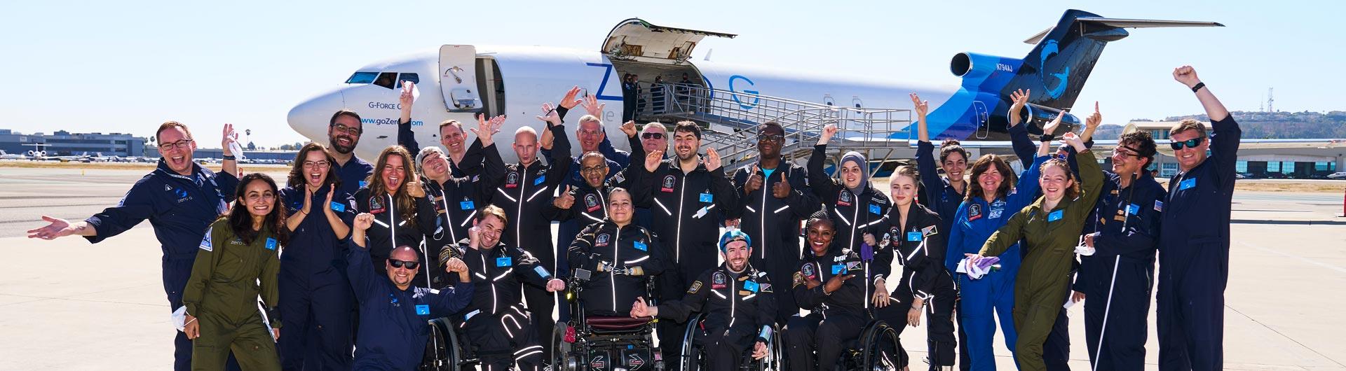 Group of people who took part in AstroAccess flight