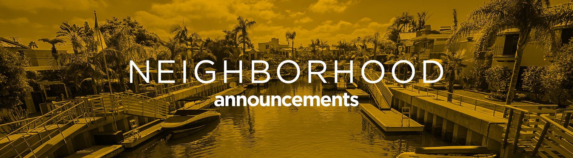 Neighborhood Announcements
