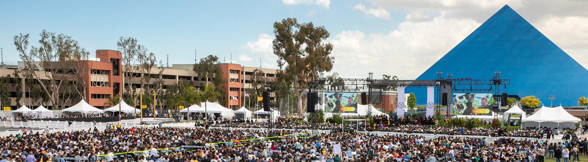 Students during commencement ceremony